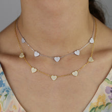 Load image into Gallery viewer, 35+10cm 925 sterling silver cute danity heart charm pendant necklace