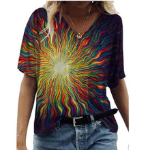 Load image into Gallery viewer, Print T Shirted Summer Short Sleeve V Neck