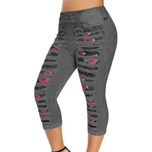 Load image into Gallery viewer, 3D Print Fake Jeans Leggings Women Plus Size High Waist Imitation