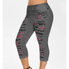Load image into Gallery viewer, 3D Print Fake Jeans Leggings Women Plus Size High Waist Imitation