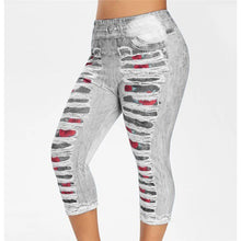 Load image into Gallery viewer, 3D Print Fake Jeans Leggings Women Plus Size High Waist Imitation