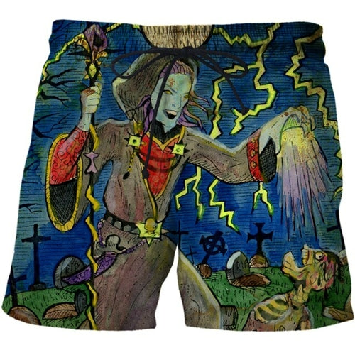3D Shorts Cerberus Printed Casual Swimming Beach Shorts Fashion