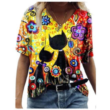 Load image into Gallery viewer, O Neck Print Summer Oversized T Shirt