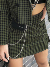 Load image into Gallery viewer, Sexy chains women plaid suits Buttons split female