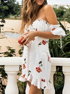 Sexy off shoulder print women