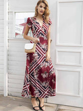 Load image into Gallery viewer, Boho print v neck wrap