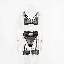 Load image into Gallery viewer, 3piece Bra Set Women Hallow Out Transparent Bra Set Ladies Sexy