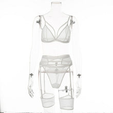 Load image into Gallery viewer, 3piece Bra Set Women Hallow Out Transparent Bra Set Ladies Sexy