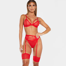 Load image into Gallery viewer, 3piece Bra Set Women Hallow Out Transparent Bra Set Ladies Sexy