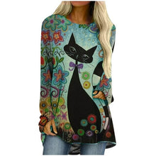 Load image into Gallery viewer, 3xl Plus Size Butterfly Printing Blouse Fashion O neck Long Sleeve