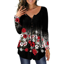 Load image into Gallery viewer, 3xl Plus Size Floral Printed Tunic Shirts Fashion Round Neck Women