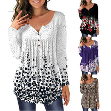 Load image into Gallery viewer, 3xl Plus Size Floral Printed Tunic Shirts Fashion Round Neck Women