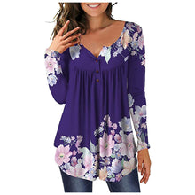 Load image into Gallery viewer, 3xl Plus Size Floral Printed Tunic Shirts Fashion Round Neck Women