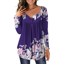 Load image into Gallery viewer, 3xl Plus Size Floral Printed Tunic Shirts Fashion Round Neck Women