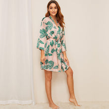 Load image into Gallery viewer, 4 Piece Pajamas Set With Robe Women Faux Silk Pyjamas Sexy Female Cami