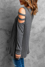 Load image into Gallery viewer, Cutout Waffle Knit Tunic Top