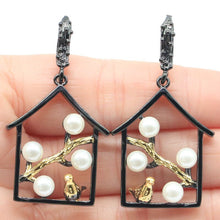 Load image into Gallery viewer, 47x25mm Unique HipHop Gothic Jewelry Songbird White Pearl Cool Black