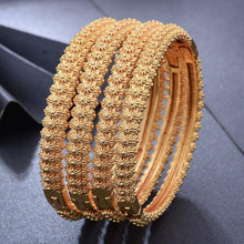 Load image into Gallery viewer, 4Pcs/lot Dubai Bangles For Women Middle East Gold Color Bangles - Sophornlilly