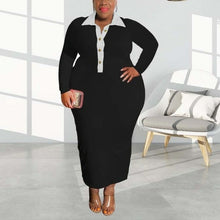 Load image into Gallery viewer, Plus Size Dresses For Women Full Sleeve Bodycon High Waisted