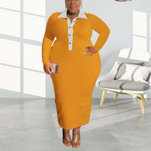 Load image into Gallery viewer, Plus Size Dresses For Women Full Sleeve Bodycon High Waisted