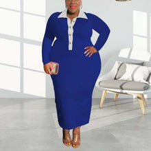 Load image into Gallery viewer, Plus Size Dresses For Women Full Sleeve Bodycon High Waisted