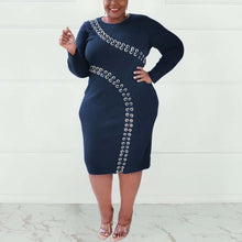Load image into Gallery viewer, Plus Size Dresses For Women Full Sleeve Bodycon High Waisted