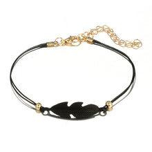 Load image into Gallery viewer, 4pcs New Black Feather Lotus Anklets For Women Fashion Heart Charm