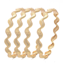 Load image into Gallery viewer, 4pcs/lot Bracelet Indian Wave Gold color Bangle Dubai Bangles For - Sophornlilly