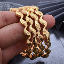 Load image into Gallery viewer, 4pcs/lot Bracelet Indian Wave Gold color Bangle Dubai Bangles For - Sophornlilly