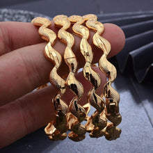 Load image into Gallery viewer, 4pcs/lot Bracelet Indian Wave Gold color Bangle Dubai Bangles For - Sophornlilly