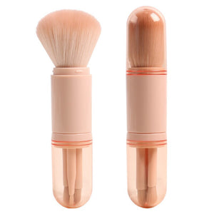 Portable Makeup Brush Set With Case 4 In 1 Mini Powder