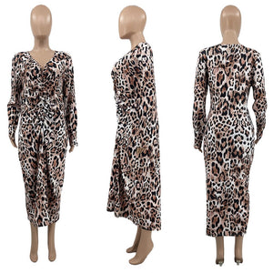 Women's Clothing V Neck Fashion Leopard Print