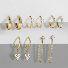 Load image into Gallery viewer, 5 Pair/set 2020 Brincos Female Rhinestone Huggie Earrings Set Amazing - Sophornlilly
