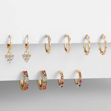 Load image into Gallery viewer, 5 Pair/set 2020 Brincos Female Rhinestone Huggie Earrings Set Amazing - Sophornlilly