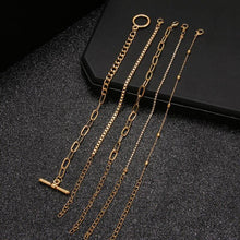 Load image into Gallery viewer, 5 Pcs/Set Punk Gold Crystal Thick Chain Bracelet Female Bohemian - Sophornlilly