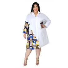 Load image into Gallery viewer, Women Clothing Temperament Patchwork Shirt Dress Casual