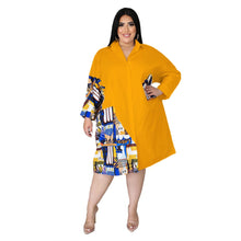 Load image into Gallery viewer, Women Clothing Temperament Patchwork Shirt Dress Casual