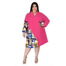 Load image into Gallery viewer, Women Clothing Temperament Patchwork Shirt Dress Casual