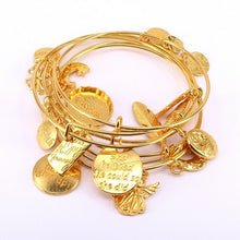 Load image into Gallery viewer, 5pcs Gold Color Bangle Bracelet Set Adjustable Wire Cuff Bracelets For