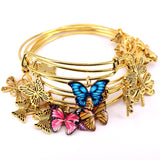 5pcs Gold Color Bangle Bracelet Set Adjustable Wire Cuff Bracelets For