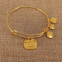 5pcs Gold Color Bangle Bracelet Set Adjustable Wire Cuff Bracelets For