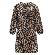 Load image into Gallery viewer, 5xl Plus Size Leopard Women&#39;s Tunic Print Long Sleeve V neck Blouse