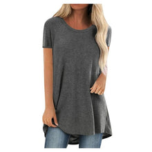 Load image into Gallery viewer, 5xl Plus Size Women's Tunic Soild Fashion Long Shirts Round Neck Short