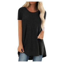 Load image into Gallery viewer, 5xl Plus Size Women's Tunic Soild Fashion Long Shirts Round Neck Short