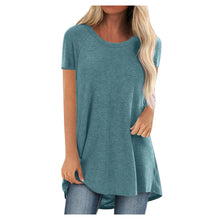 Load image into Gallery viewer, 5xl Plus Size Women's Tunic Soild Fashion Long Shirts Round Neck Short