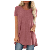 Load image into Gallery viewer, 5xl Plus Size Women's Tunic Soild Fashion Long Shirts Round Neck Short