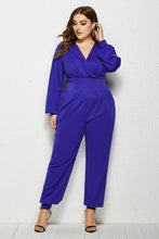 Load image into Gallery viewer, Elegant Lantern Sleeve V-neck Jumpsuit