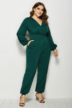 Load image into Gallery viewer, Elegant Lantern Sleeve V-neck Jumpsuit