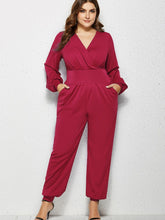 Load image into Gallery viewer, Elegant Lantern Sleeve V-neck Jumpsuit