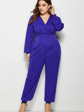 Load image into Gallery viewer, Elegant Lantern Sleeve V-neck Jumpsuit